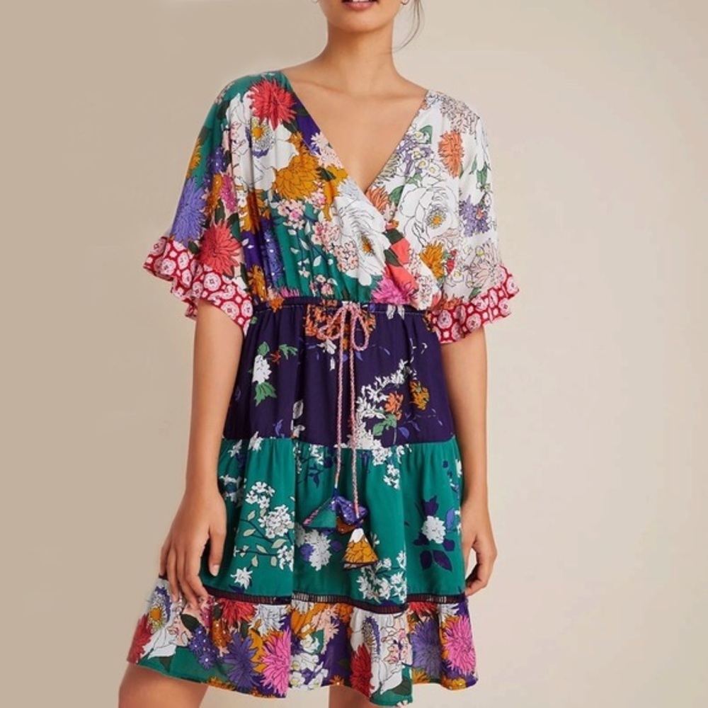Anthropologie Nettie Tiered Mini Dress